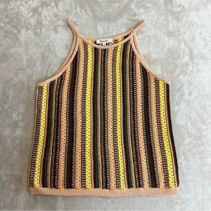 Madewell Crochet Janson Sweater Tank Shirt Womens Size Small Rainbow Stripe